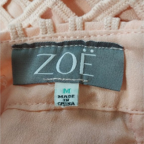 Endless Rose Zoe Peach Crochet Lace Cropped Pants Women's Sz M - Picture 4 of 12